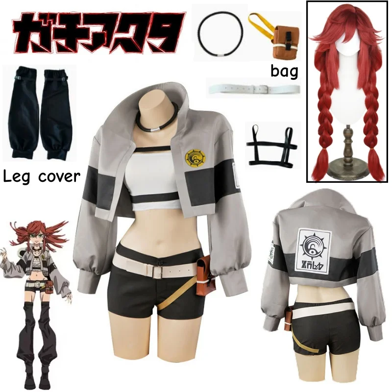 GACHIAKUTA Liyao Riyo Cosplay Costume Full Set Red Wig Short Jacket Vest Waist Bag Props for Comic Con Adult Women Role Play
GACHIAKUTA Liyao Riyo Cosplay Costume Full Set Red Wig Short Jacket Vest Waist Bag Props for Comic Con Adult Women Role Play