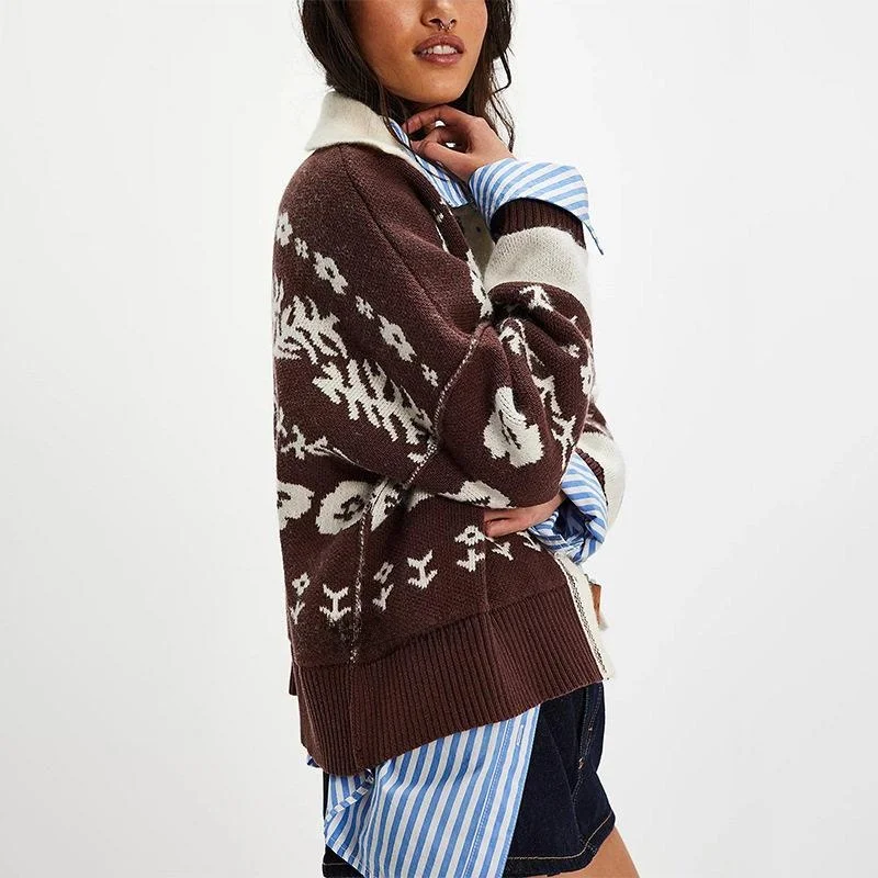 Fashionable Loose Knitted Sweater Coat Women's Autumn Winter New Style Button Square Collar Cardigan Outerwear Casual Wear
Fashionable Loose Knitted Sweater Coat Women's Autumn Winter New Style Button Square Collar Cardigan Outerwear Casual Wear