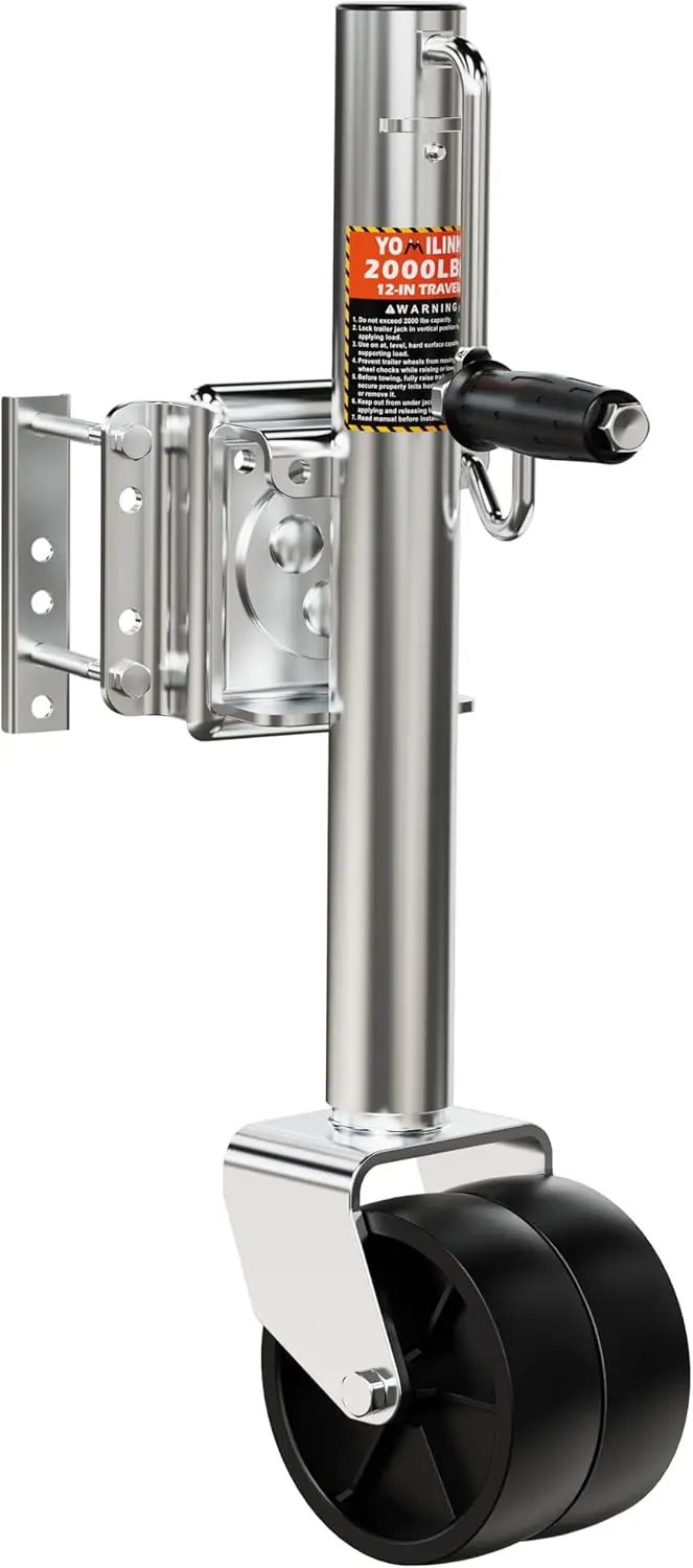 Heavy Duty Swivel Boat Trailer Jack with Dual Wheel, 2000 lbs Capacity, 12" Lift, Bolt-on Tongue for RV and Boat Trailers
Heavy Duty Swivel Boat Trailer Jack with Dual Wheel, 2000 lbs Capacity, 12" Lift, Bolt-on Tongue for RV and Boat Trailers