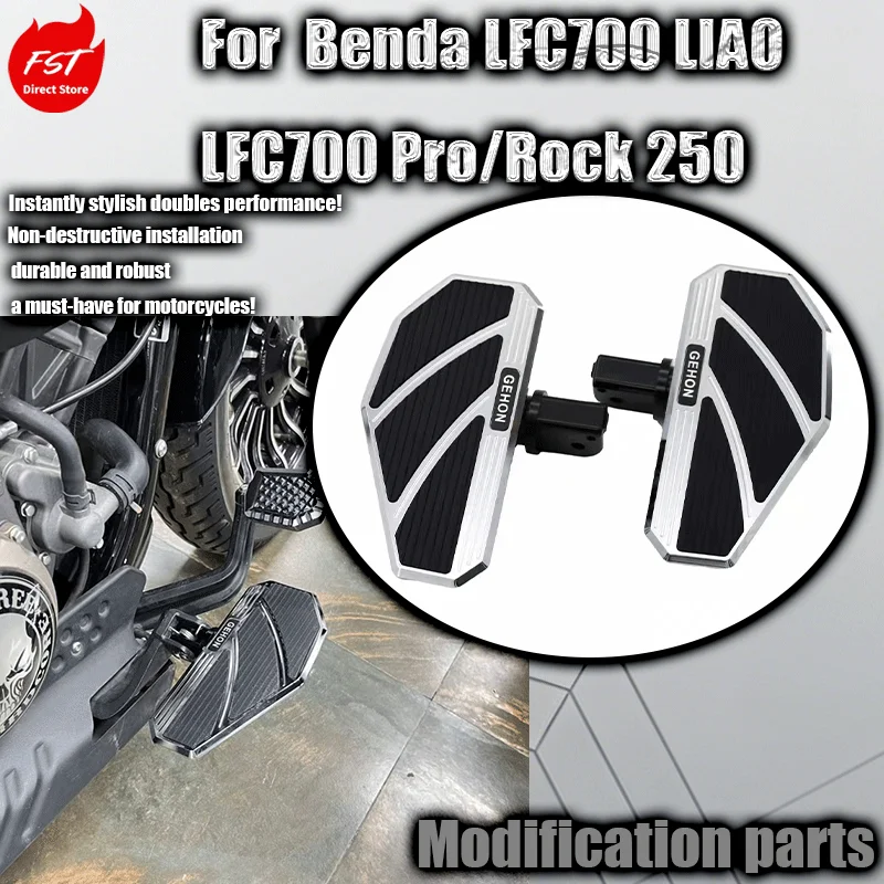 For Benda LFC700 modified widened footpegs, suitable for Liao 700 Pro, Graystone 250 and Black Flag 500, non-slip footrests
For Benda LFC700 modified widened footpegs, suitable for Liao 700 Pro, Graystone 250 and Black Flag 500, non-slip footrests