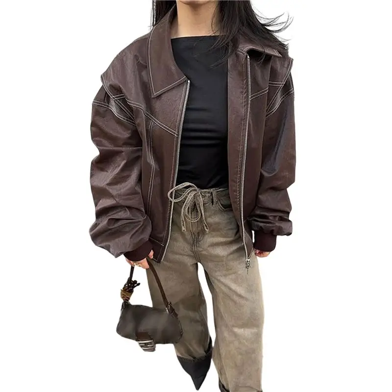 A24F-Women's Faux Leather Motorcycle Jacket Oversized Zip Up Winter Coat Outerwear Fall Fashion Clothes
A24F-Women's Faux Leather Motorcycle Jacket Oversized Zip Up Winter Coat Outerwear Fall Fashion Clothes