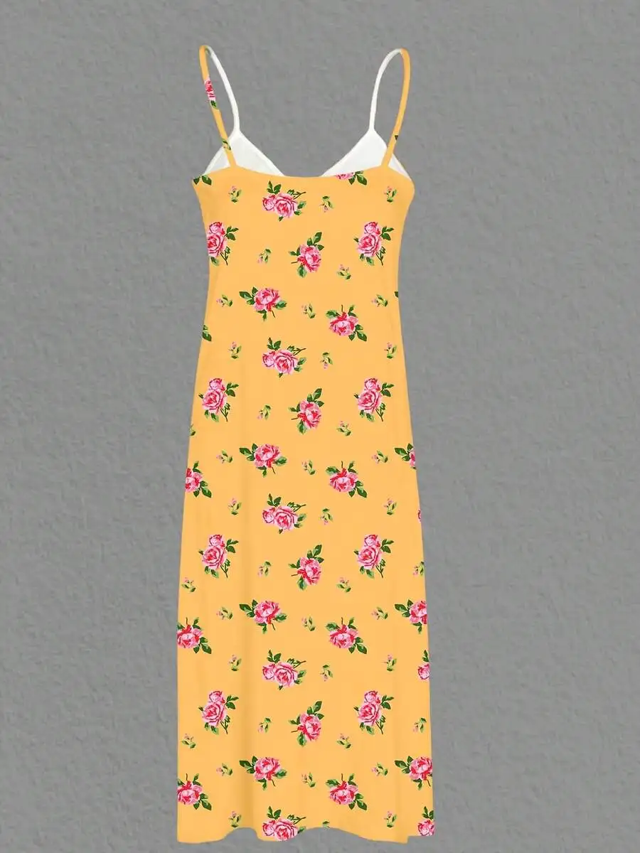 Women Sleeveless Maxi Dress Yellow Floral Print Summer Beach Vacation Outfit
Women Sleeveless Maxi Dress Yellow Floral Print Summer Beach Vacation Outfit
