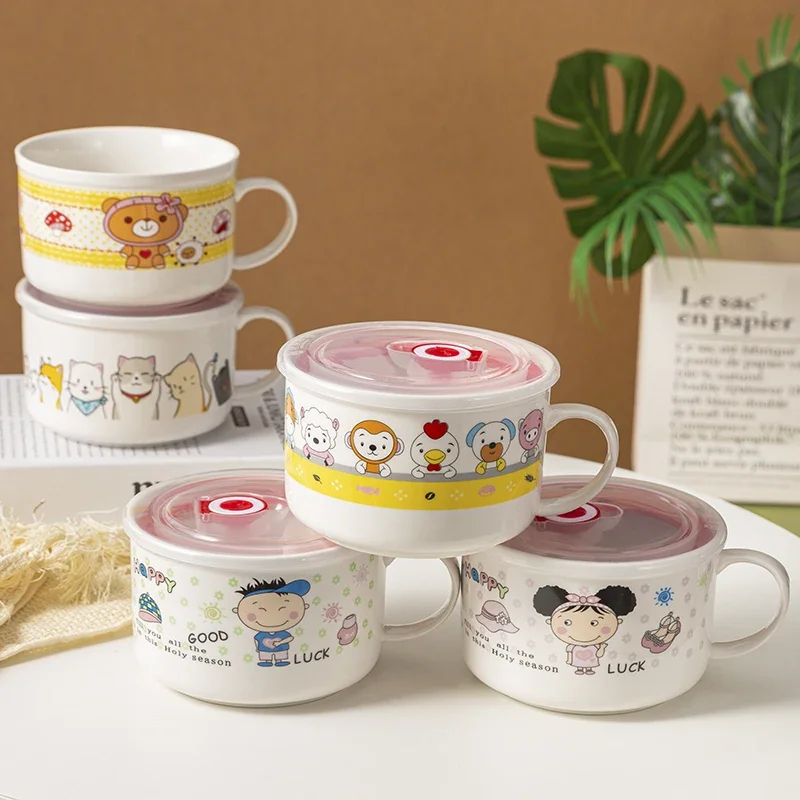 Large Ceramic Soup Bowls with Lids for Microwave And Fridge Sealed Food Preservation Boxes Cartoon Design for Students And Ad...
Large Ceramic Soup Bowls with Lids for Microwave And Fridge Sealed Food Preservation Boxes Cartoon Design for Students And Ad...