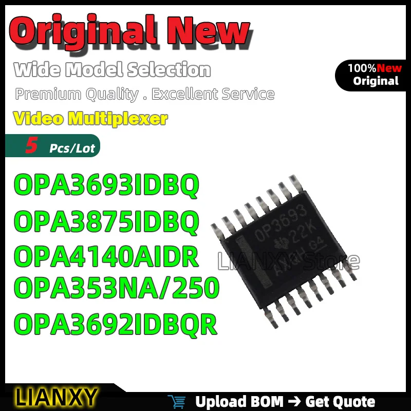 5pcs SSOP-16 OPA3693IDBQ OPA3875IDBQ OPA4140AIDR OPA353NA/250 OPA3692IDBQR Video Multiplexer New Original
5pcs SSOP-16 OPA3693IDBQ OPA3875IDBQ OPA4140AIDR OPA353NA/250 OPA3692IDBQR Video Multiplexer New Original