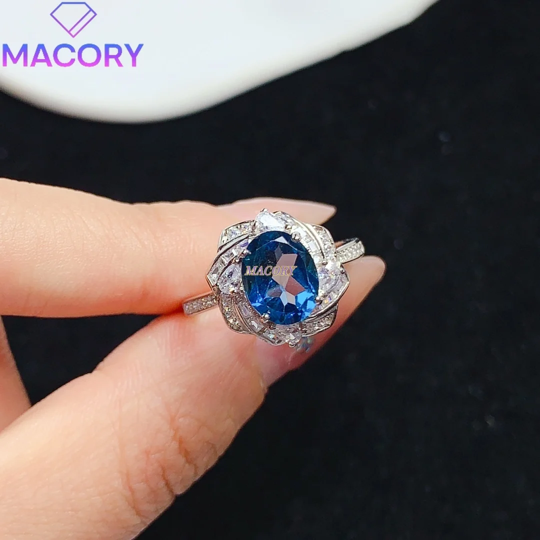 S925 sterling silver inlaid natural topaz ring female engagement wedding atmospheric jewelry with certificate
S925 sterling silver inlaid natural topaz ring female engagement wedding atmospheric jewelry with certificate