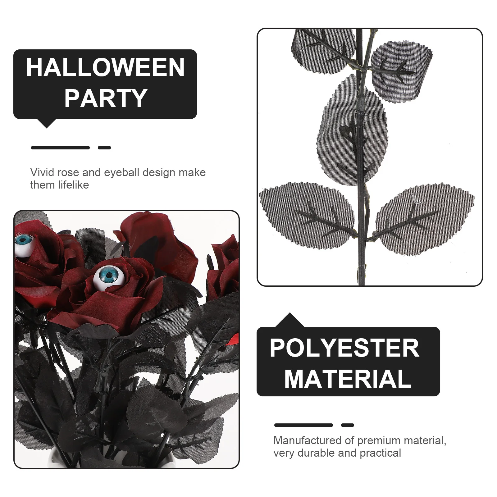 8Pcs Horrific Rose Adornment Halloween Fake Eyeball Flower Decorative Rose for Spooky Interior Display Halloween Prop
8Pcs Horrific Rose Adornment Halloween Fake Eyeball Flower Decorative Rose for Spooky Interior Display Halloween Prop