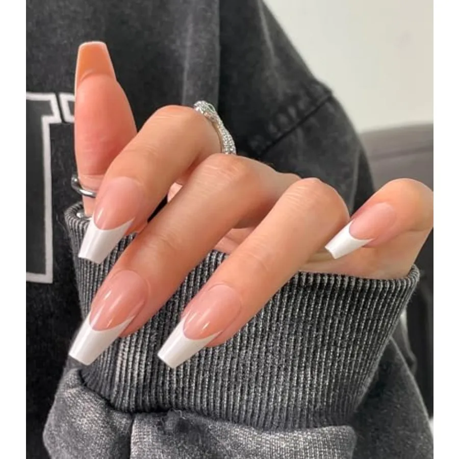 Light Pink White French Tip Press on Nails, 30Pcs Long Coffin Thicker Fake Nails Reusable False Nails with Design, Glossy Acryl
Light Pink White French Tip Press on Nails, 30Pcs Long Coffin Thicker Fake Nails Reusable False Nails with Design, Glossy Acryl