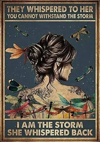 Hippie Dragonfly They Whispered To Her I Am The Storm Cat Poster Metal Tin Sign Iron Painting Home Family Lovers Gift Funny Meta
Hippie Dragonfly They Whispered To Her I Am The Storm Cat Poster Metal Tin Sign Iron Painting Home Family Lovers Gift Funny Meta