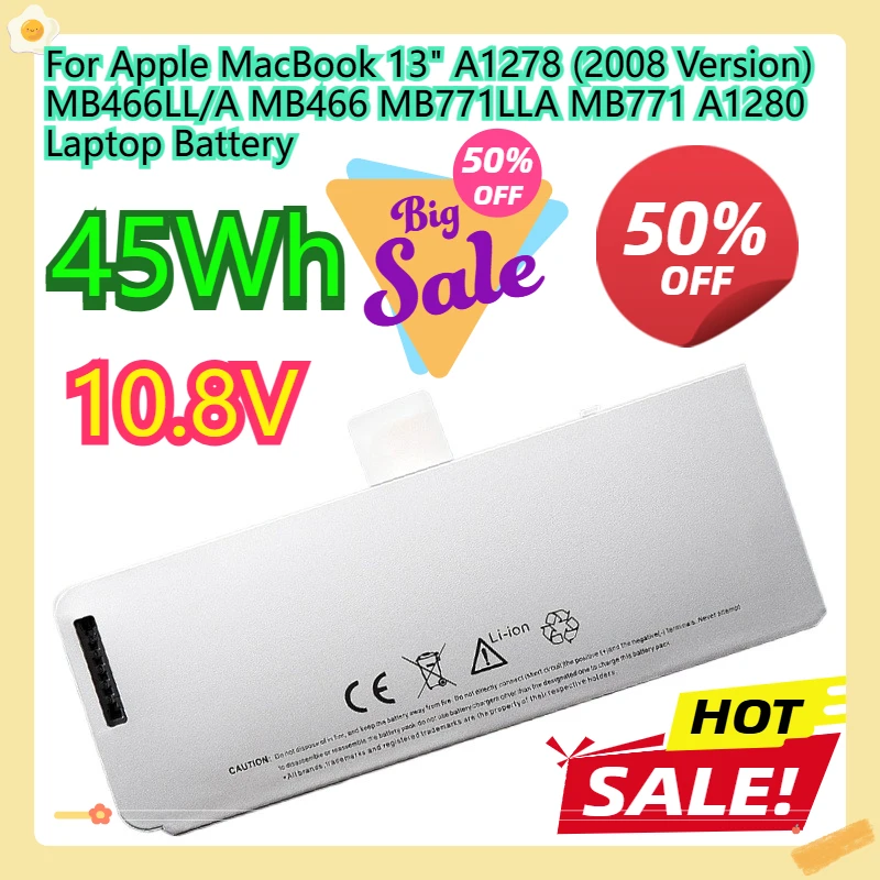 For Apple MacBook 13" A1278 (2008 Version) MB466LL/A MB466 MB771LLA MB771 A1280 Laptop Battery
For Apple MacBook 13" A1278 (2008 Version) MB466LL/A MB466 MB771LLA MB771 A1280 Laptop Battery