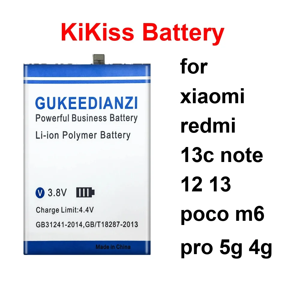 Mobile Phone Battery Premium Replacement BN5T BN5Q BM5R 5500-5600Mah For Xiaomi Redmi 13C Note 12 13 Poco M6 Pro 5G 4G
Mobile Phone Battery Premium Replacement BN5T BN5Q BM5R 5500-5600Mah For Xiaomi Redmi 13C Note 12 13 Poco M6 Pro 5G 4G