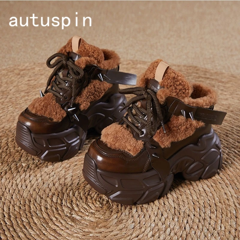 AUTUSPIN Winter Super High Invisible Heighten Slippers Women Fashion Platform Chunky Shoes Warm Thicken Plush Ladies Shoes Wool
AUTUSPIN Winter Super High Invisible Heighten Slippers Women Fashion Platform Chunky Shoes Warm Thicken Plush Ladies Shoes Wool