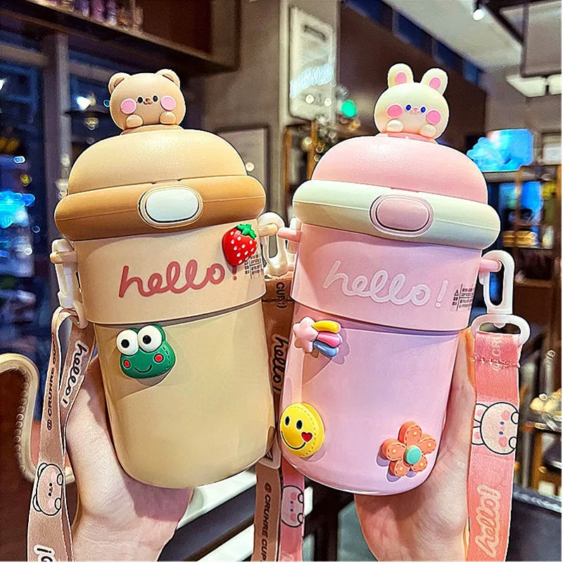 Cute straw bouncing cup thermos cup double-layer stainless steel girls high-value water cup portable student home
Cute straw bouncing cup thermos cup double-layer stainless steel girls high-value water cup portable student home