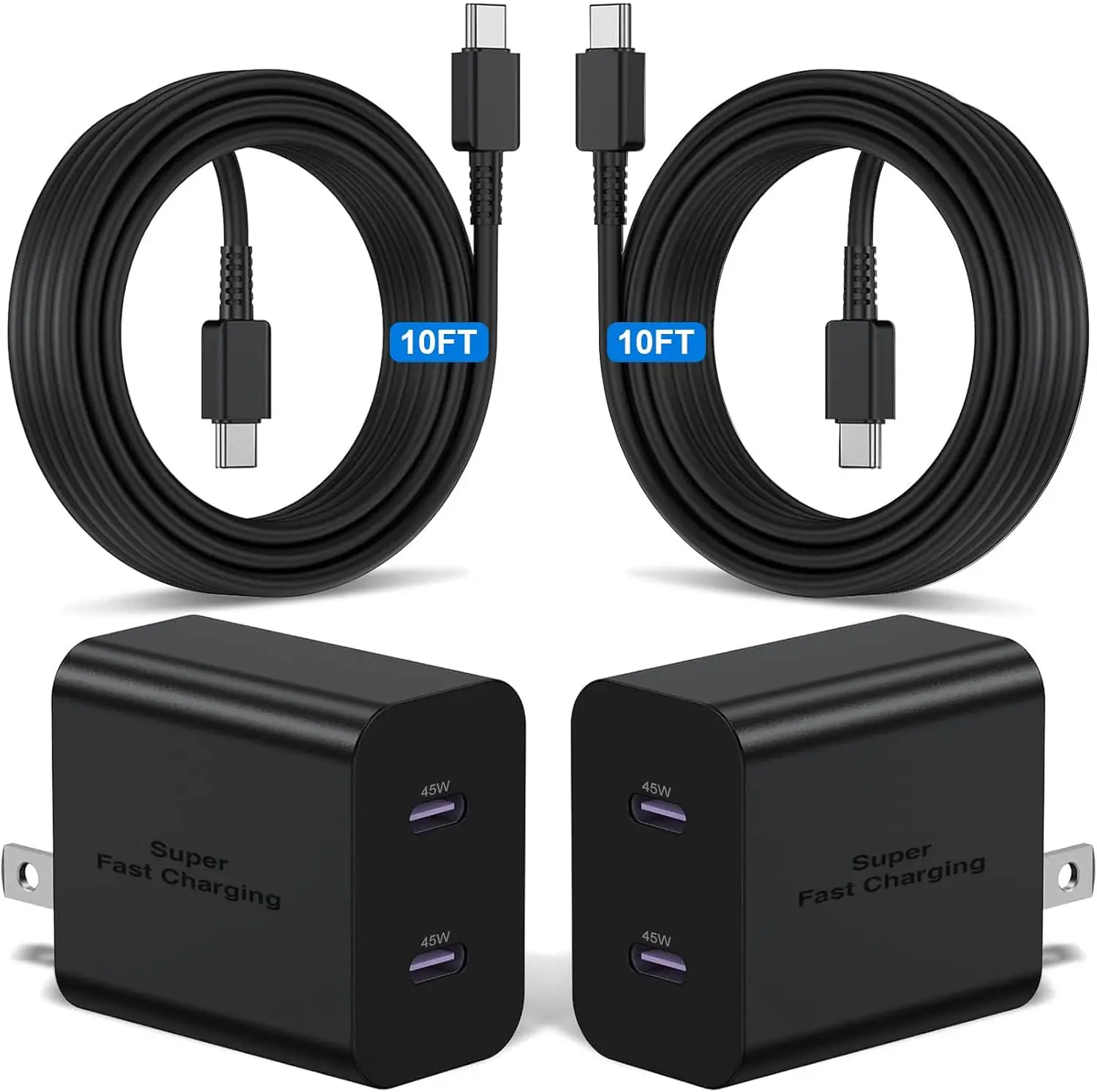 2Pack 45W Dual Port Super Fast Charger Type C 10ft, USB C Wall Charging for Samsung Galaxy S26 Ultra/S25/S24/S23/S22/Note 20
2Pack 45W Dual Port Super Fast Charger Type C 10ft, USB C Wall Charging for Samsung Galaxy S26 Ultra/S25/S24/S23/S22/Note 20