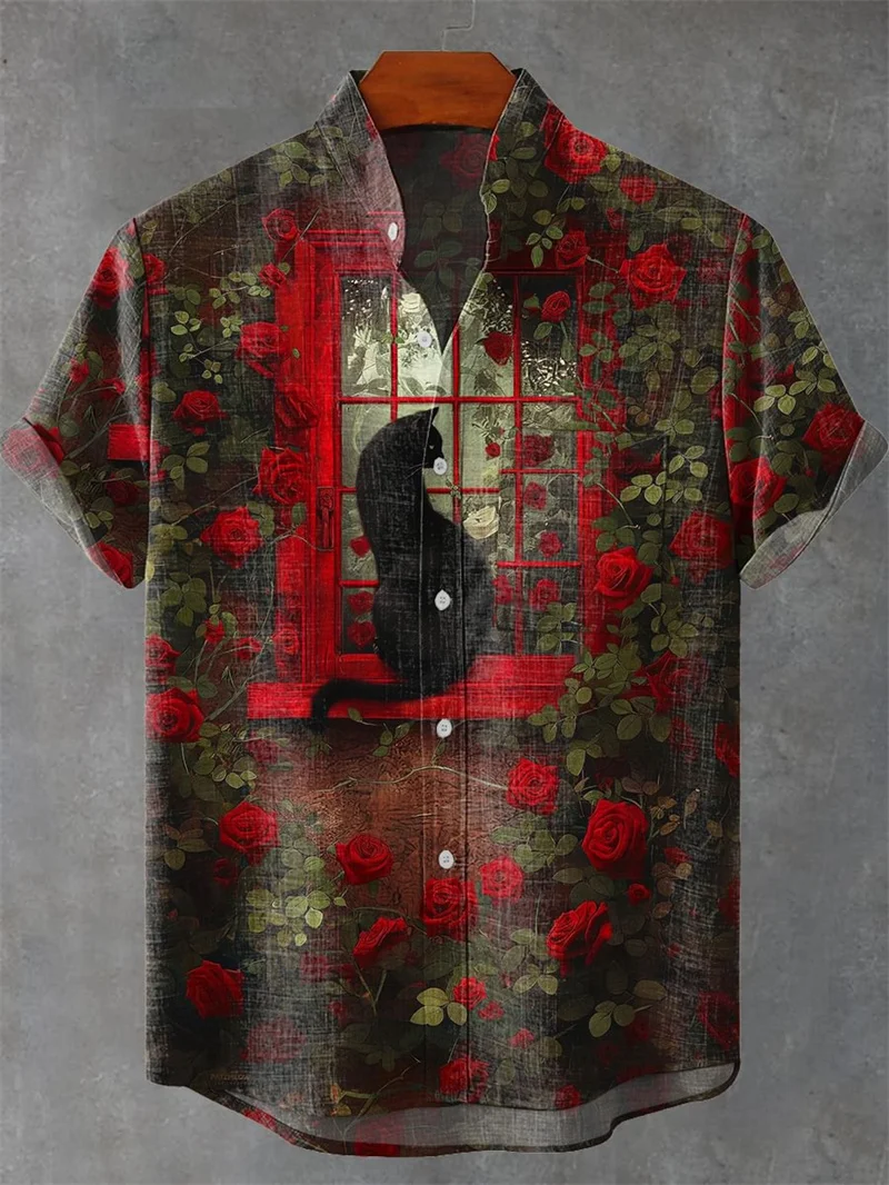 Summer New Men's Linen Short Sleeve Shirt Spacious Comfortable Hawaiian 3D Striped Animal Printed Shirt 
Summer New Men's Linen Short Sleeve Shirt Spacious Comfortable Hawaiian 3D Striped Animal Printed Shirt
