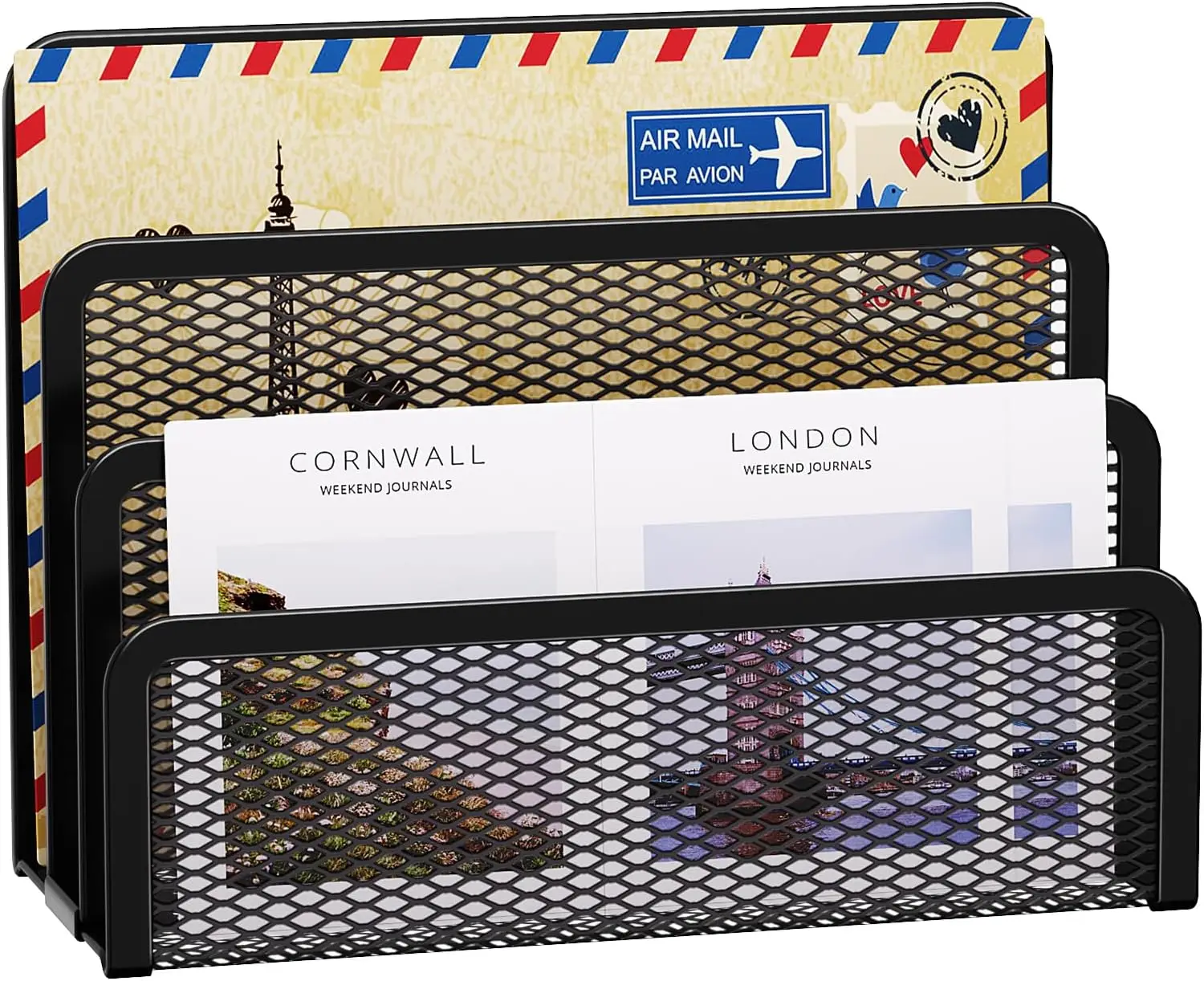 Mail Organizer for Desk, 3-Slot Mesh Metal Holder, Letter and Document Storage Rack for Office Countertop
Mail Organizer for Desk, 3-Slot Mesh Metal Holder, Letter and Document Storage Rack for Office Countertop