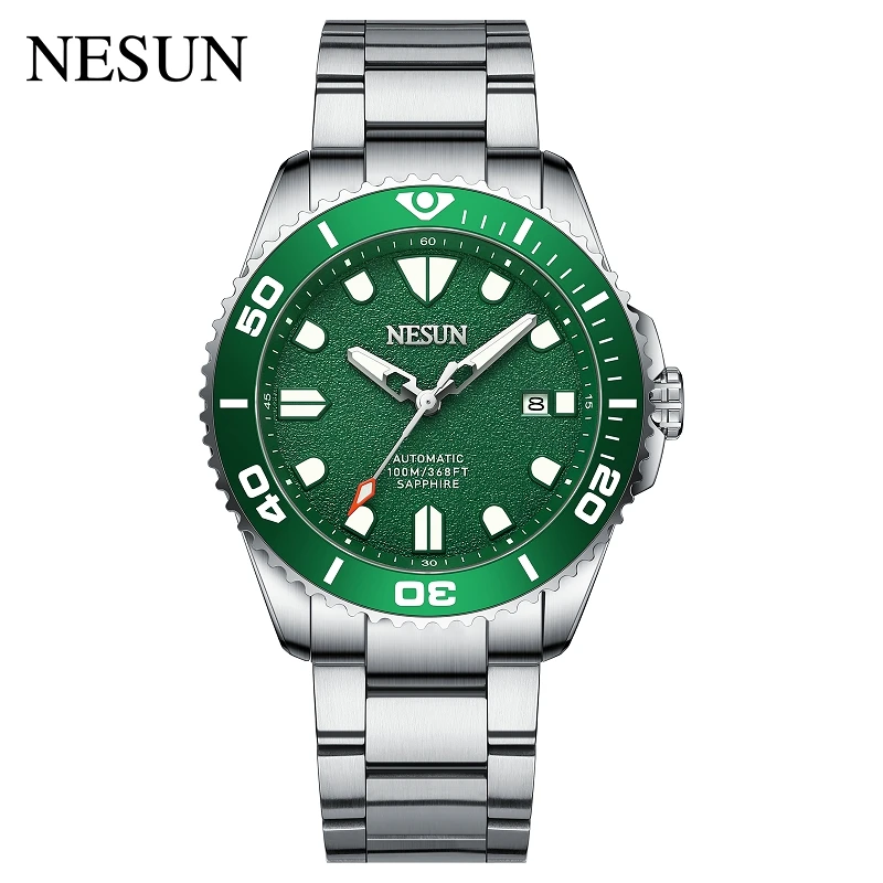 Nesun Men Automatic Self-wind Wristwatch Japan Movement Mechanical Sapphire Crystal 100m Waterproof Rotatable Bezel Reloj Hombre
Nesun Men Automatic Self-wind Wristwatch Japan Movement Mechanical Sapphire Crystal 100m Waterproof Rotatable Bezel Reloj Hombre