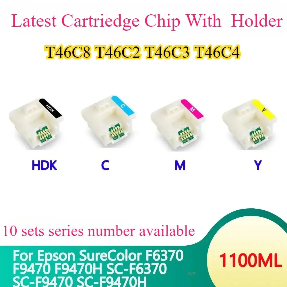 T46C Cartridge Chip T46C8 T46C2 T46C3 T46C4 Printer Ink Chip For Epson SureColor F6370 F9470 F9470H SC-F6370 SC-F9470 SC-F9470H
T46C Cartridge Chip T46C8 T46C2 T46C3 T46C4 Printer Ink Chip For Epson SureColor F6370 F9470 F9470H SC-F6370 SC-F9470 SC-F9470H