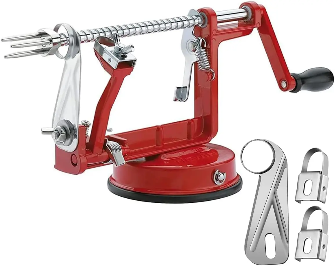 Apple Peeler Corer, Long lasting Peeler Slicer Corer with Stainless Steel Blades and Powerful Suction Base for Apples Potato
Apple Peeler Corer, Long lasting Peeler Slicer Corer with Stainless Steel Blades and Powerful Suction Base for Apples Potato