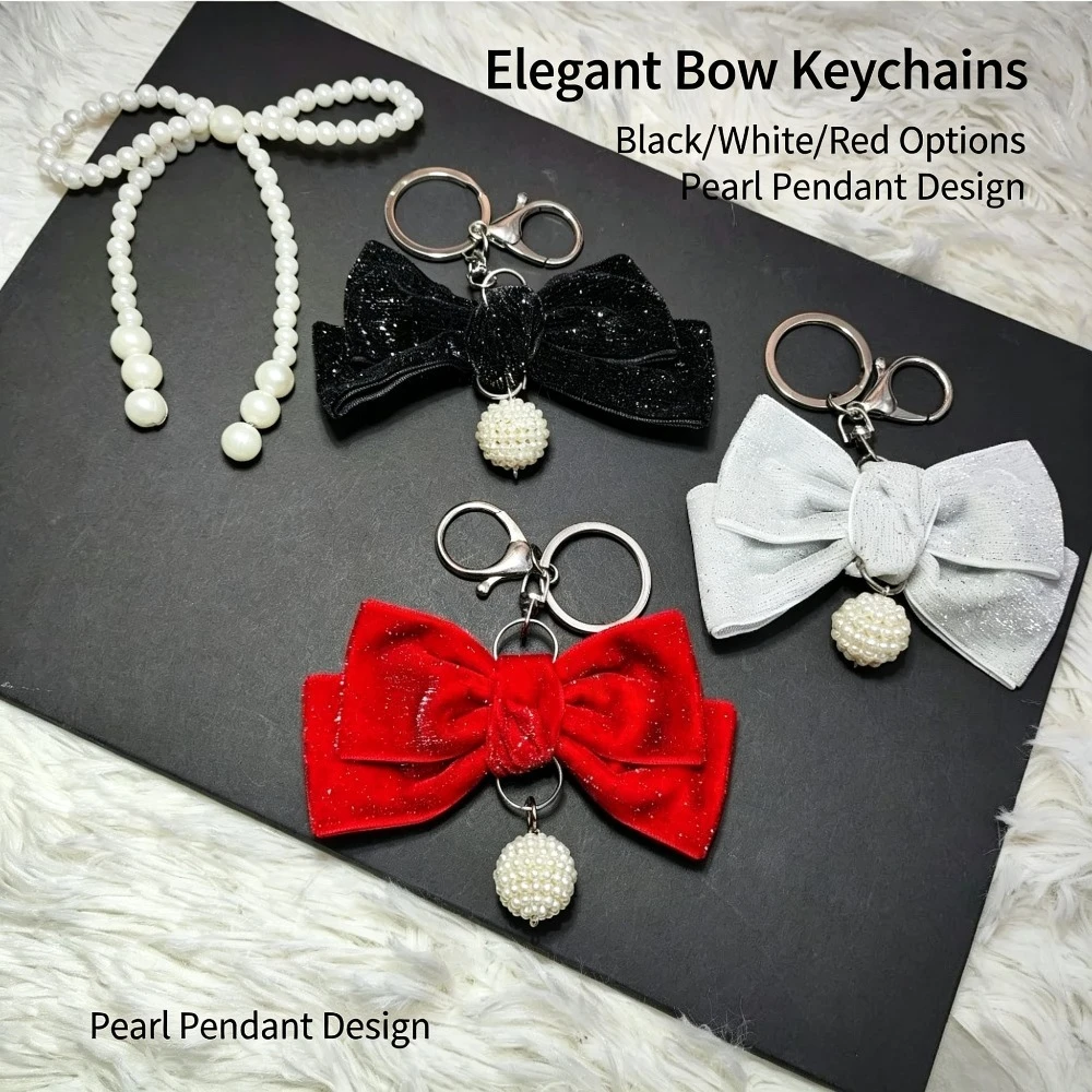 3 Color Fashionable Bow Keychain With Pearl Women Bag Pendant Car Key Accessories Personalized Matching Keyring Student Gift
3 Color Fashionable Bow Keychain With Pearl Women Bag Pendant Car Key Accessories Personalized Matching Keyring Student Gift