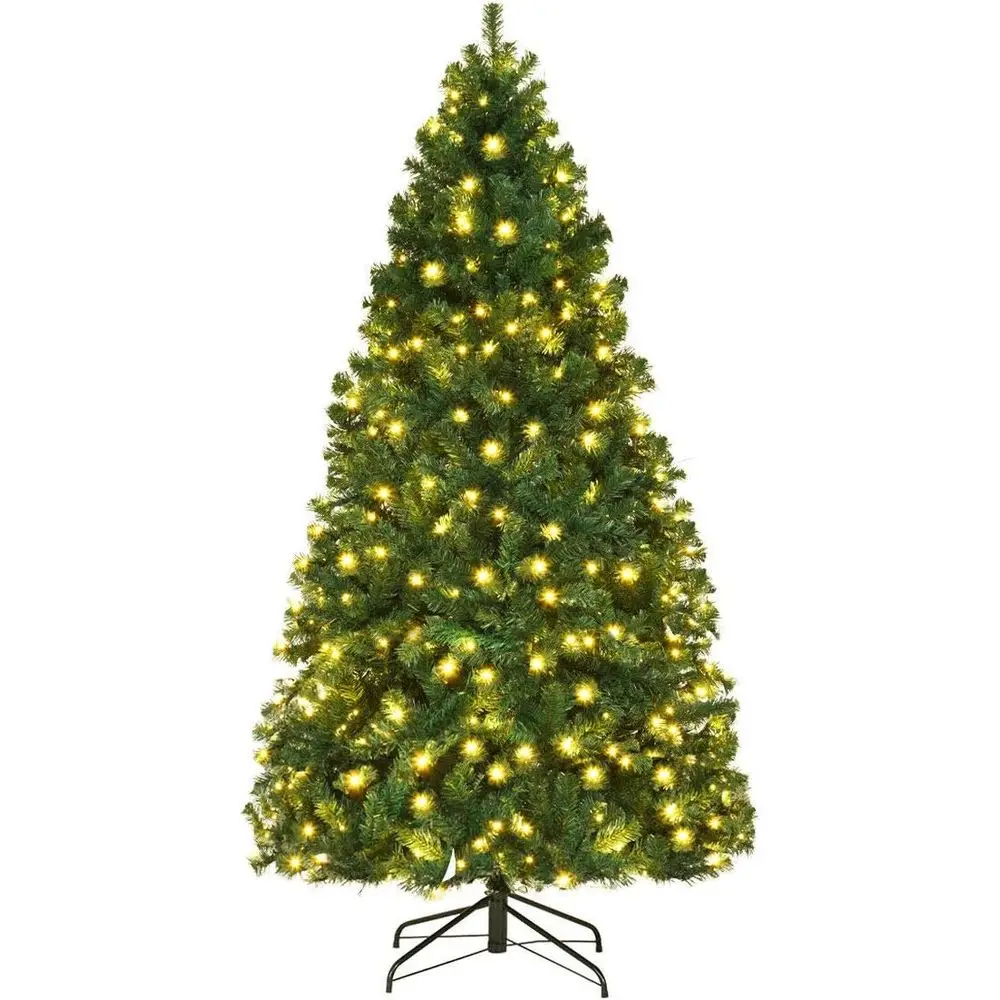 7ft Pre-lit Artificial Christmas Tree with 1096 PVC Tips, 300 LED Lights, Folding Metal Stand for Home or Office
7ft Pre-lit Artificial Christmas Tree with 1096 PVC Tips, 300 LED Lights, Folding Metal Stand for Home or Office