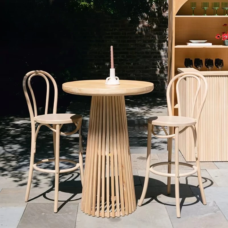 Modern Outdoor Solid Wood Round Wedding Bar Event Table and Chair Set
Modern Outdoor Solid Wood Round Wedding Bar Event Table and Chair Set