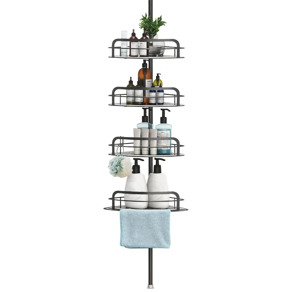 Rust-Resistant Corner For Bathroom Adjustable Shelves With Tension Pole Bar Hanging Hook Floor Standing Bath Storage Rack
Rust-Resistant Corner For Bathroom Adjustable Shelves With Tension Pole Bar Hanging Hook Floor Standing Bath Storage Rack