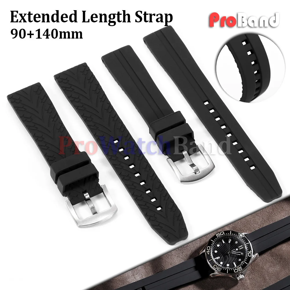 Extended Length Rubber Watch Band Black Long Silicone Straps 18 20 22mm 24mm Sports Bracelet Soft Wristband for Rolex for Seiko
Extended Length Rubber Watch Band Black Long Silicone Straps 18 20 22mm 24mm Sports Bracelet Soft Wristband for Rolex for Seiko