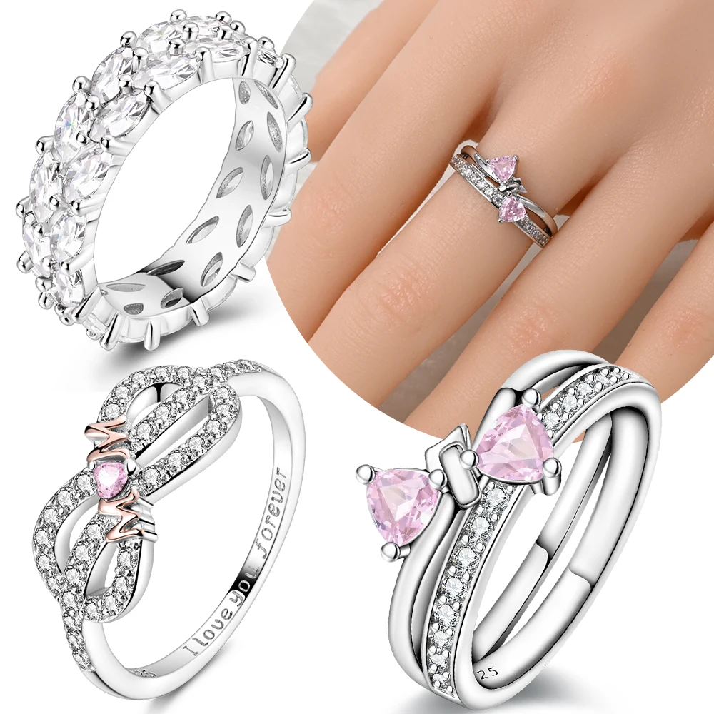 Original Colourful Pink Heart Zircon Butterfly Rings Gift for Mother's Day 925 Sterling Silver Mom Jewelry Ring Accessories
Original Colourful Pink Heart Zircon Butterfly Rings Gift for Mother's Day 925 Sterling Silver Mom Jewelry Ring Accessories