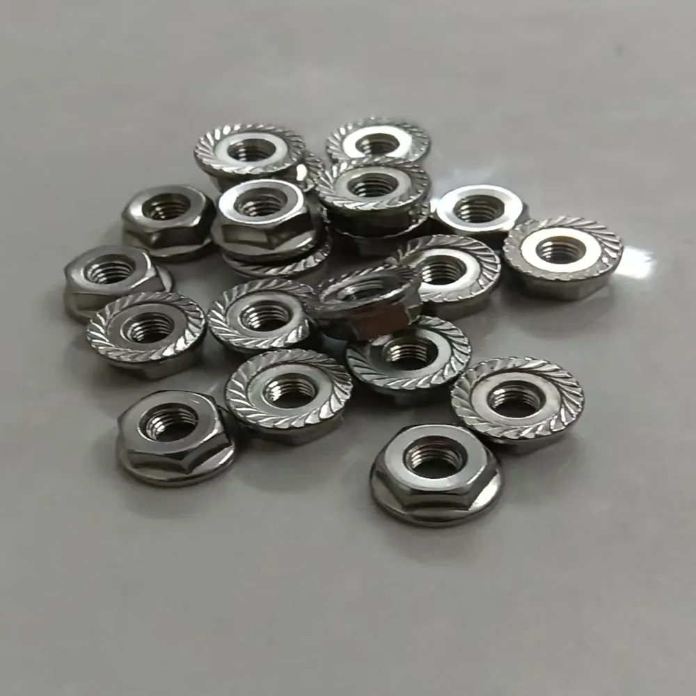 DIN6923 Flange Hex Nuts A2/A4 Stainless Steel, UNC UNF 6#8#10# 1/4-1/2 Serrated Anti-Lock Pinking Nuts
DIN6923 Flange Hex Nuts A2/A4 Stainless Steel, UNC UNF 6#8#10# 1/4-1/2 Serrated Anti-Lock Pinking Nuts