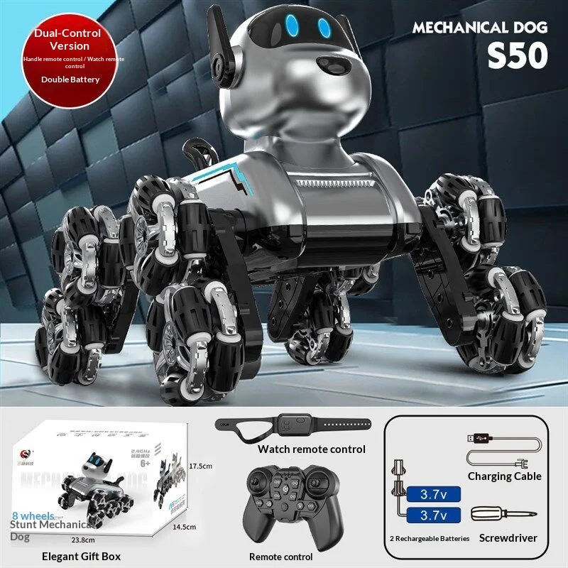 S50 Mechanical Dog Eight Wheels Stunt Remote Control Deformable Climbing Electric Rechargeable Intelligent Robot Toy
S50 Mechanical Dog Eight Wheels Stunt Remote Control Deformable Climbing Electric Rechargeable Intelligent Robot Toy