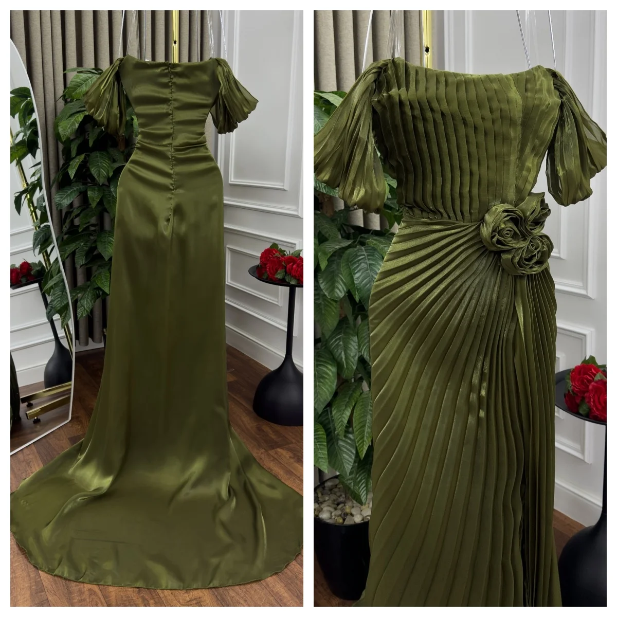 Customized Evening Dress Satin Strapless Off the Shoulder Sleeveless Prom Gowns handmade flower Chapel Train Party Dresses
Customized Evening Dress Satin Strapless Off the Shoulder Sleeveless Prom Gowns handmade flower Chapel Train Party Dresses