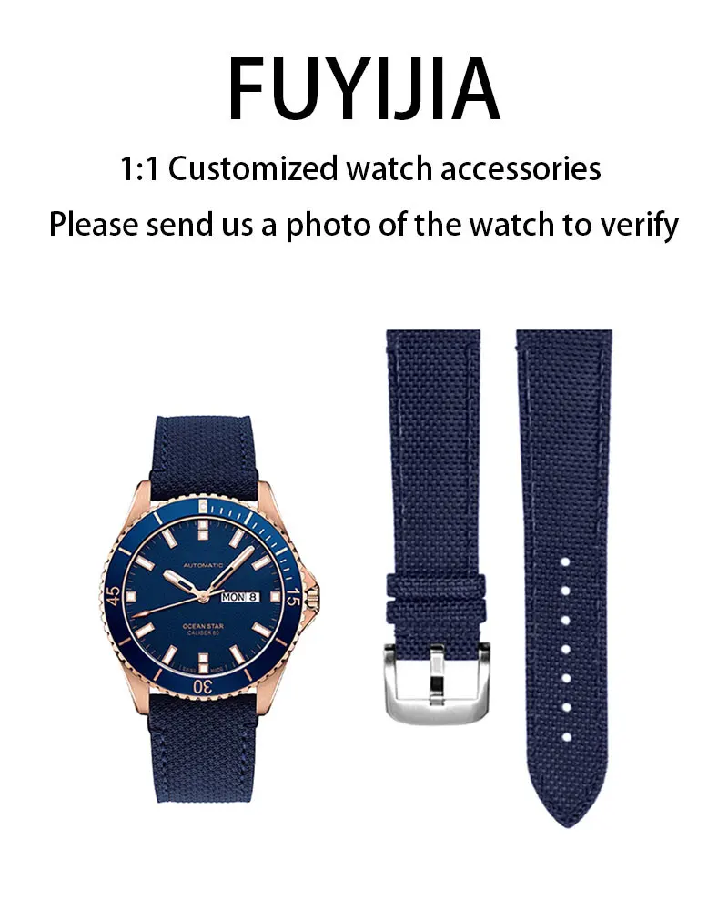 FUYIJIA Custom M-ido M026.430 Original Watchbands Canvas Strap Back Cowhide 22*20mm 316L Stainless Steel Pin Buckle Nylon Belt
FUYIJIA Custom M-ido M026.430 Original Watchbands Canvas Strap Back Cowhide 22*20mm 316L Stainless Steel Pin Buckle Nylon Belt
