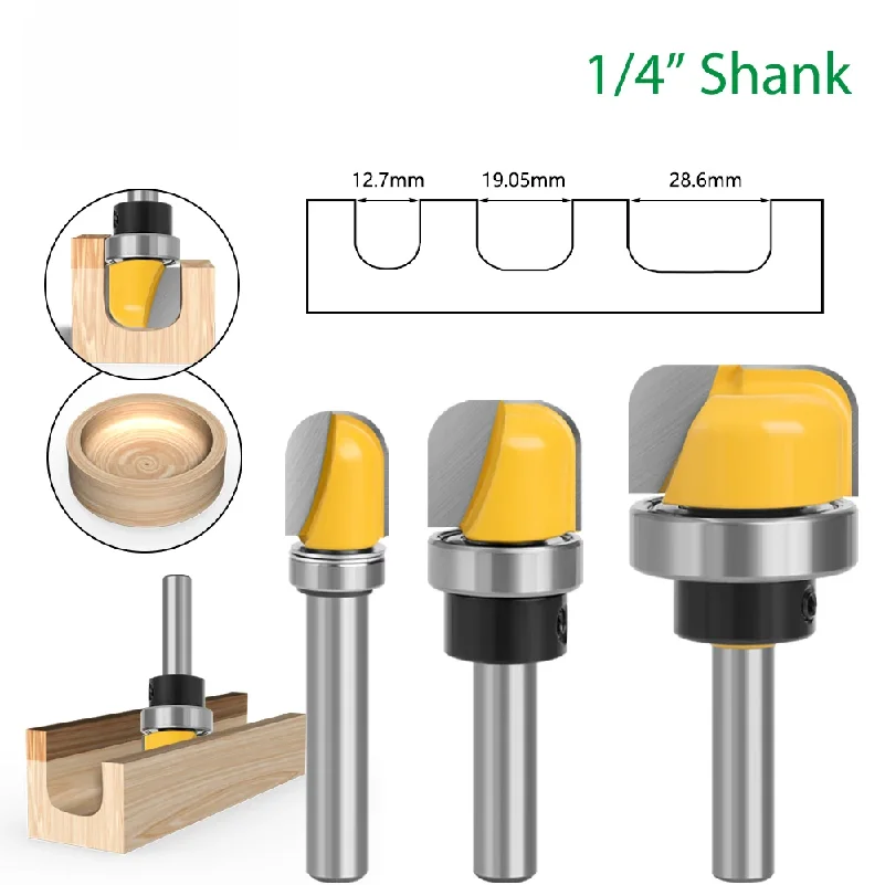 Shank 1-1/8 3/4 Inch Diameter Bowl Tray Router Bit Round Nose Milling Cutter With Bearing For Woodworking
Shank 1-1/8 3/4 Inch Diameter Bowl Tray Router Bit Round Nose Milling Cutter With Bearing For Woodworking