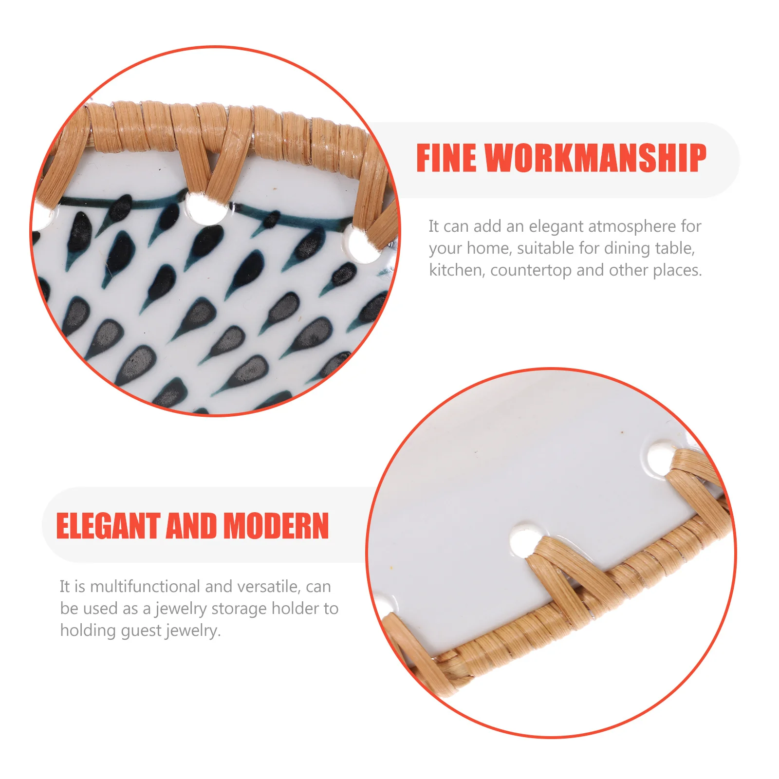 Hand Woven Bamboo Food Tray Rustic Vintage Style Ceramic Fruit Plate Desktop Serving Dish Candy Tray Ceramic Trays
Hand Woven Bamboo Food Tray Rustic Vintage Style Ceramic Fruit Plate Desktop Serving Dish Candy Tray Ceramic Trays