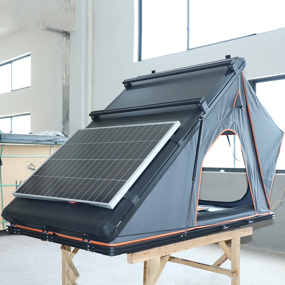 Camping Aluminum Rooftop Tent Car Triangle Clamshell Hard Shell DIY Roof Tent with Solar
Camping Aluminum Rooftop Tent Car Triangle Clamshell Hard Shell DIY Roof Tent with Solar