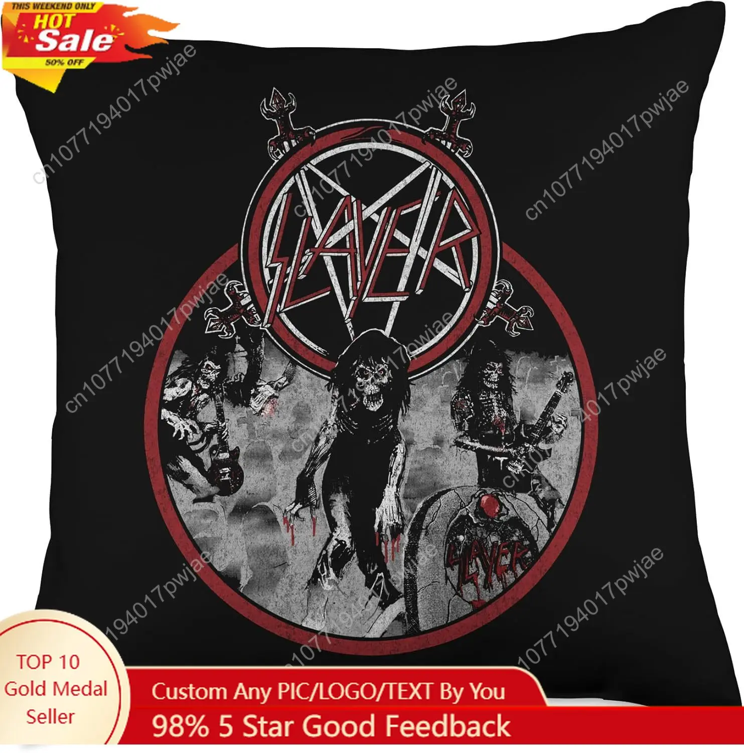 Slayer - Live Undead Throw Pillow
Slayer - Live Undead Throw Pillow
