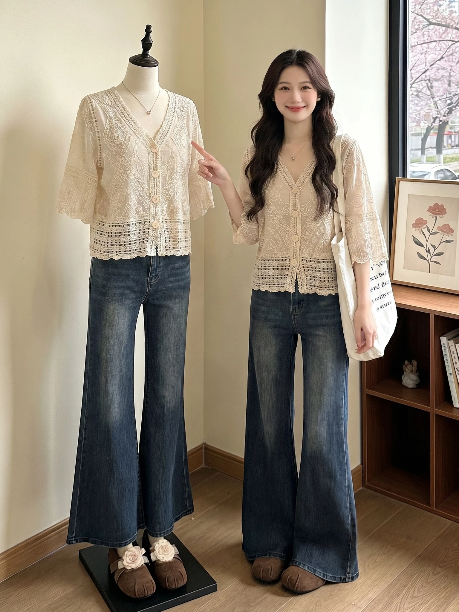 Bohemian Lace Hollow out Hook Flower Women's Top Summer New plus Size Vacation Style Korean Loose Fit V-Neck Sleeveless Shirt
Bohemian Lace Hollow out Hook Flower Women's Top Summer New plus Size Vacation Style Korean Loose Fit V-Neck Sleeveless Shirt