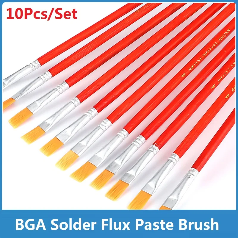 10Pcs/Set BGA Solder Flux Paste Brush 25.5CM IC Chip Cleaning Soft Brush Kit Antistatic Nylon For SMT PCB Board Repair Soldering
10Pcs/Set BGA Solder Flux Paste Brush 25.5CM IC Chip Cleaning Soft Brush Kit Antistatic Nylon For SMT PCB Board Repair Soldering