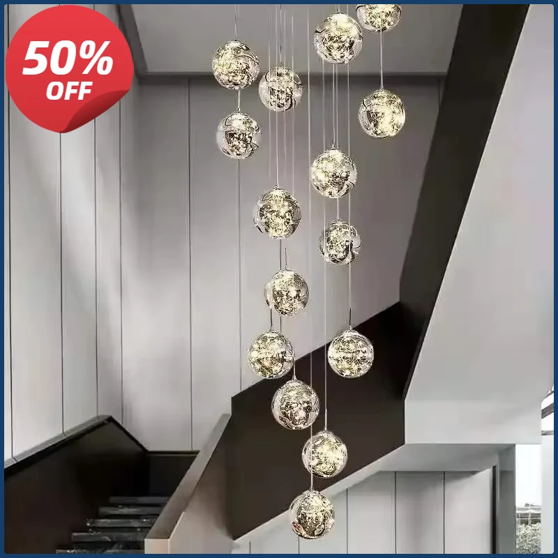 NEW Nordic Glass Ball Led Pendant Lamp Gold Silvery for Staircase Living Room Hall Chandelier Home Decor Fixture
NEW Nordic Glass Ball Led Pendant Lamp Gold Silvery for Staircase Living Room Hall Chandelier Home Decor Fixture