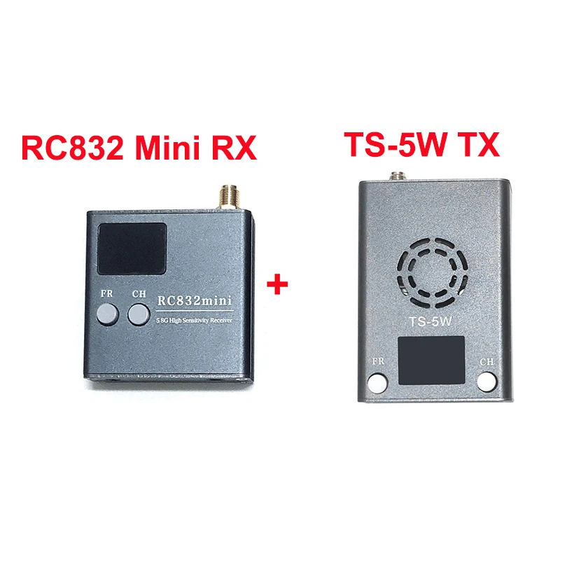 RC832 Мини-высокочувствительный приемник/TS-5W 4,9G-5,8G 56-канальный передатчик Широкополосный FM-модулирует аудио-видео с A/V для дрона FPV
RC832 Мини-высокочувствительный приемник/TS-5W 4,9G-5,8G 56-канальный передатчик Широкополосный FM-модулирует аудио-видео с A/V для дрона FPV