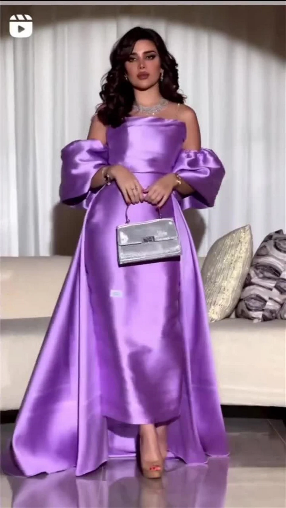 Carolina Purple Mermaid Puff Sleeves Prom Dresses Strapless Backless Pleated Evening Gowns Ankle Length Formal Party Dresses
Carolina Purple Mermaid Puff Sleeves Prom Dresses Strapless Backless Pleated Evening Gowns Ankle Length Formal Party Dresses