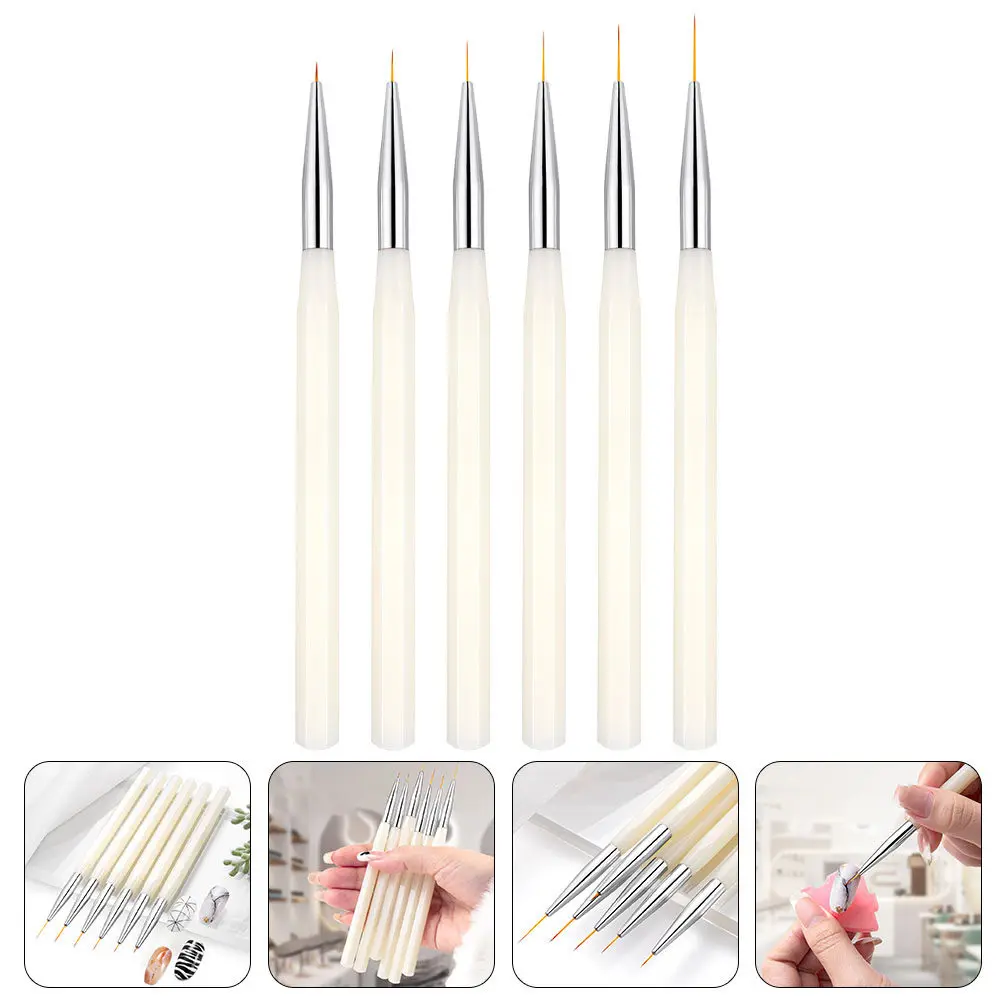 6Pcs Nail Art Brush Set Premium Thin Liner Pens for Professional Manicure DIY Design Portable Compact Nail Art Tools
6Pcs Nail Art Brush Set Premium Thin Liner Pens for Professional Manicure DIY Design Portable Compact Nail Art Tools