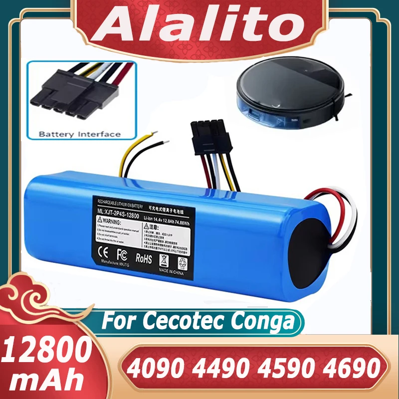 Новый аккумулятор 14,4 В 12800 мАч для робота-пылесоса Cecotec Conga 4090 4490 4590 4690
Новый аккумулятор 14,4 В 12800 мАч для робота-пылесоса Cecotec Conga 4090 4490 4590 4690