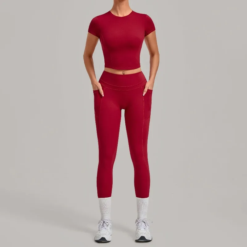 Women's Seamless Yoga Sets Sports Fitness High Waist Hip-lifting Pants Slim Fit Short-sleeve Suits Gym Workout Training Sets
Women's Seamless Yoga Sets Sports Fitness High Waist Hip-lifting Pants Slim Fit Short-sleeve Suits Gym Workout Training Sets