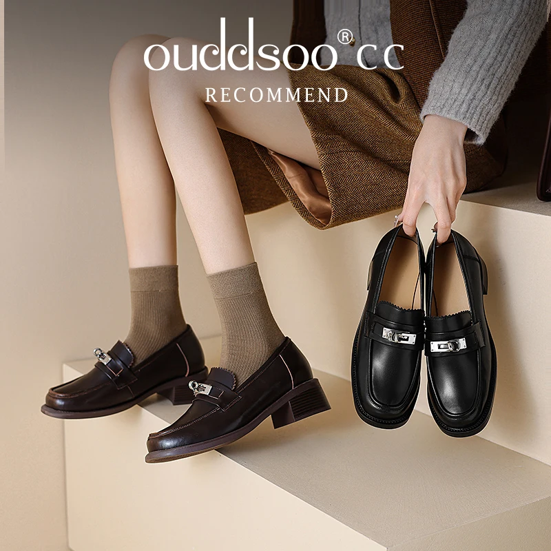 Ods Genuine Leather Autumn Shoes Slip On Round Toe Gladiator Platform Metal Buckle Thick Bottom Modern Ins Women Pumps 41 42 43
Ods Genuine Leather Autumn Shoes Slip On Round Toe Gladiator Platform Metal Buckle Thick Bottom Modern Ins Women Pumps 41 42 43