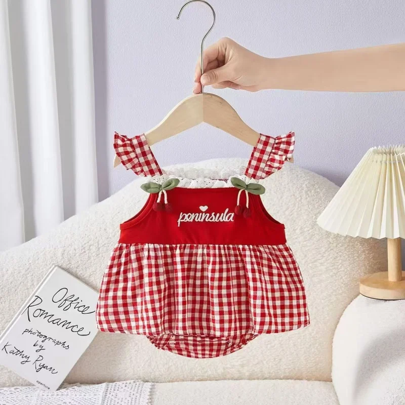 Summer Sweet Cute 0-2Y Baby Bodysuits Cheery Red Plaid Newborns Romper New Style Toddler One-pieces Outfit Infants Clothes
Summer Sweet Cute 0-2Y Baby Bodysuits Cheery Red Plaid Newborns Romper New Style Toddler One-pieces Outfit Infants Clothes