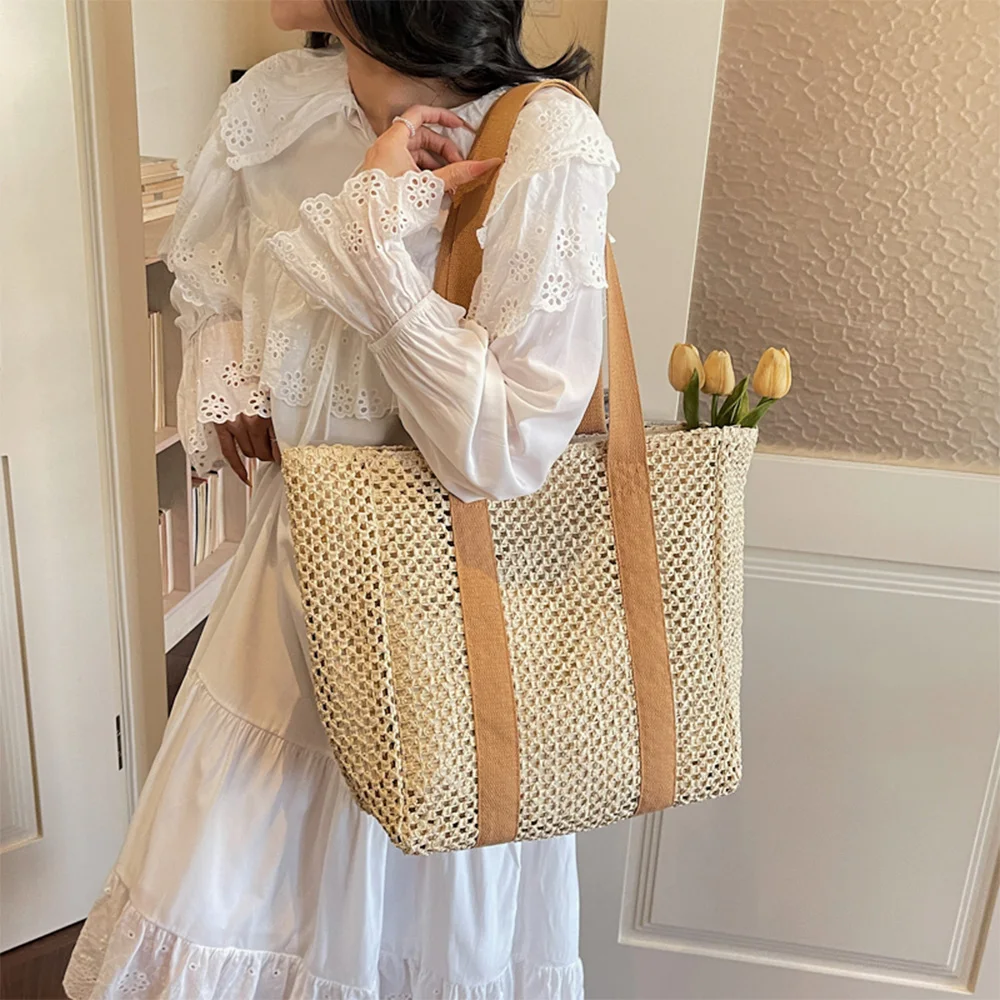 Korean Style Woven Tote Bag, Casual Large Capacity Shoulder Bag with Perfect for Beach, Vacation, and Daily Summer Outings
Korean Style Woven Tote Bag, Casual Large Capacity Shoulder Bag with Perfect for Beach, Vacation, and Daily Summer Outings
