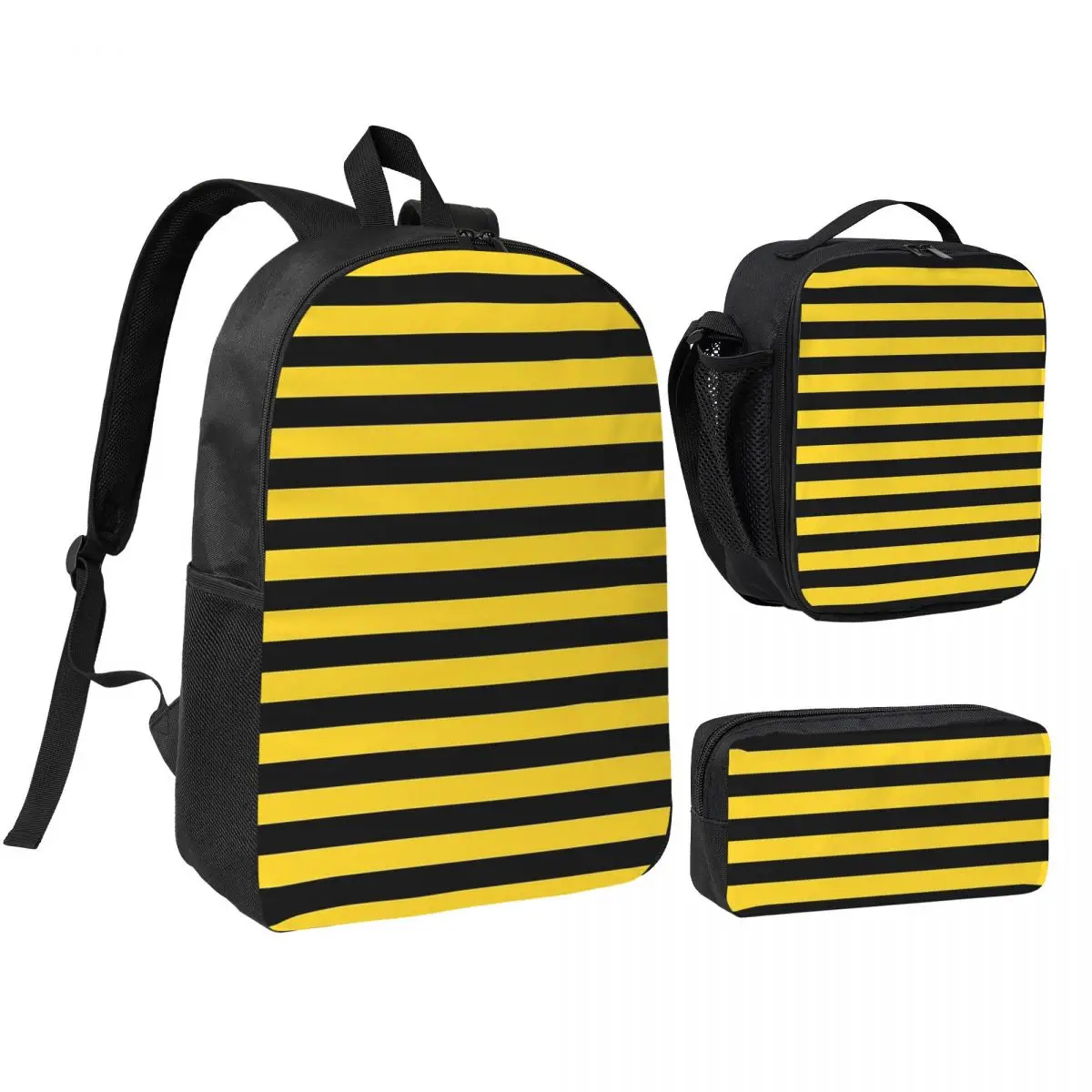 Yellow And Black Honey Bee Stripes Backpack Student BookBag School Bag Shoulder Bags 3ps Insulated Lunch Bag Pencil Case
Yellow And Black Honey Bee Stripes Backpack Student BookBag School Bag Shoulder Bags 3ps Insulated Lunch Bag Pencil Case