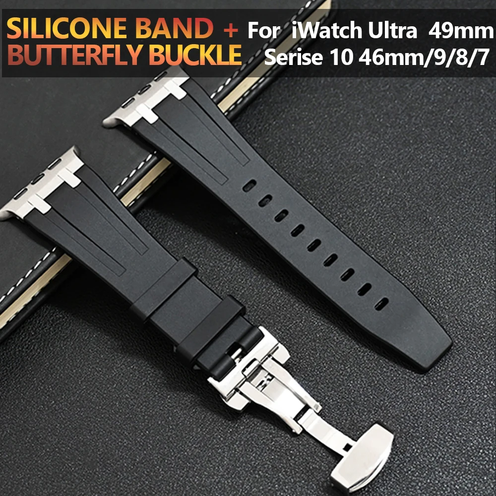 Silicone Band For Apple Watch Ultra 2 49mm Series 10 46mm AP Soft Sport Strap For iWatch 9 8 7 6 5 SE 45mm 44mm Loop Bracelet
Silicone Band For Apple Watch Ultra 2 49mm Series 10 46mm AP Soft Sport Strap For iWatch 9 8 7 6 5 SE 45mm 44mm Loop Bracelet