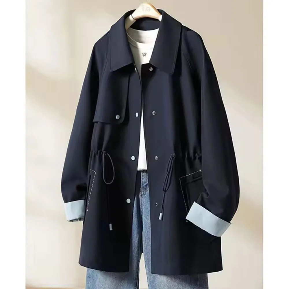 Spring Autumn New High Quality Women leisure Trench Coat Loose Coat Fashion Jacket Female Windbreaker Tops Outerwear Overcoat
Spring Autumn New High Quality Women leisure Trench Coat Loose Coat Fashion Jacket Female Windbreaker Tops Outerwear Overcoat